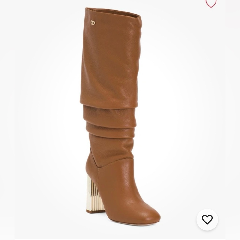 Dee Ocleppo Bethany Slouchy Leather Knee Boots in Tan Size 6 1/2 $495 NIB